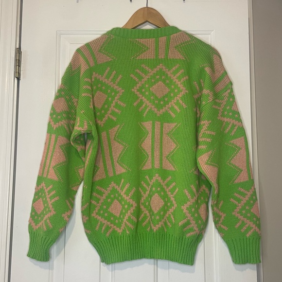 Rave 1980's Geometric Pattern Sweater 0311 - Picture 3 of 3
